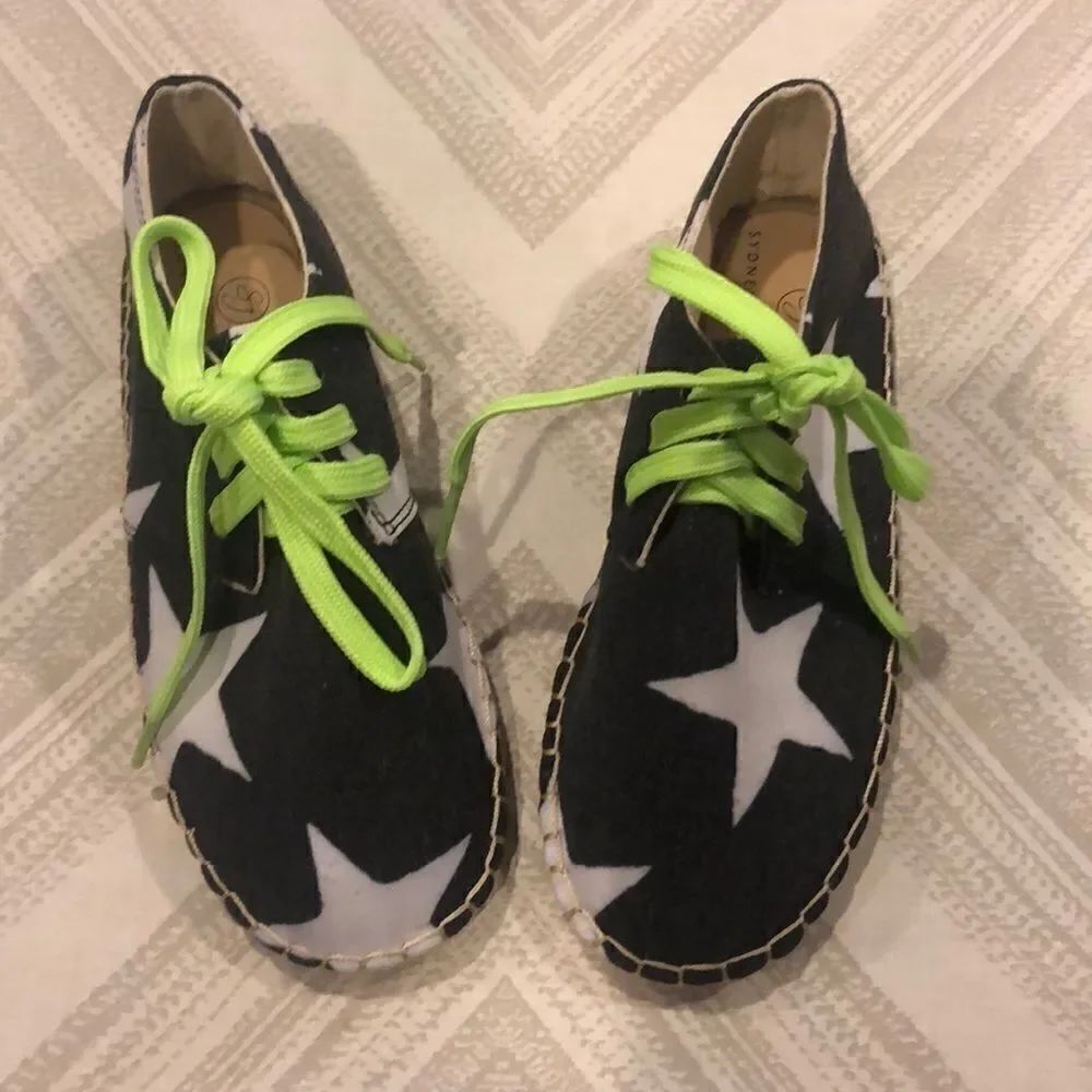 Sydney Jordyn Grey with Stars Espadrille Shoes